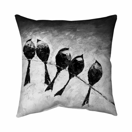 BEGIN HOME DECOR 20 x 20 in. Five Birds Perched-Double Sided Print Indoor Pillow 5541-2020-AN115-1
